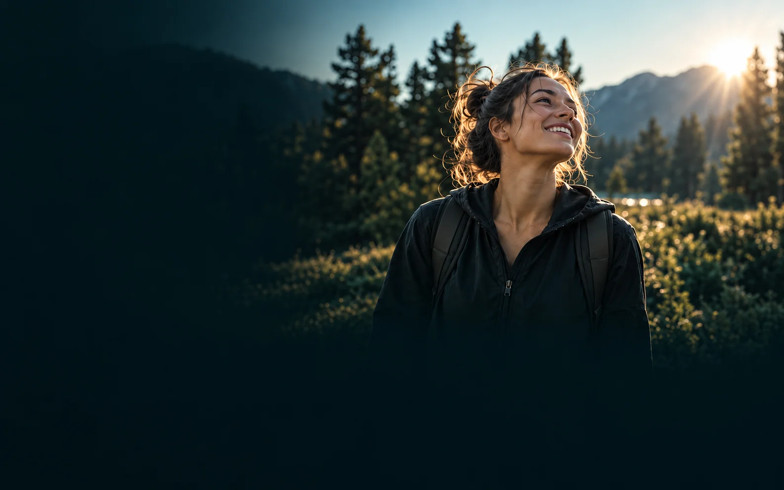 A woman enjoying a morning outdoors